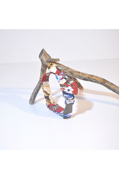 minart design Red Pastel Color Floral Bow Detailed Small Breed Neck Collar, Cat Collar