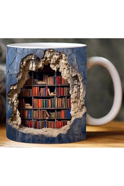 sıradışıhediyem 3 boyutlu 3 D kitaplık kupa barrdak