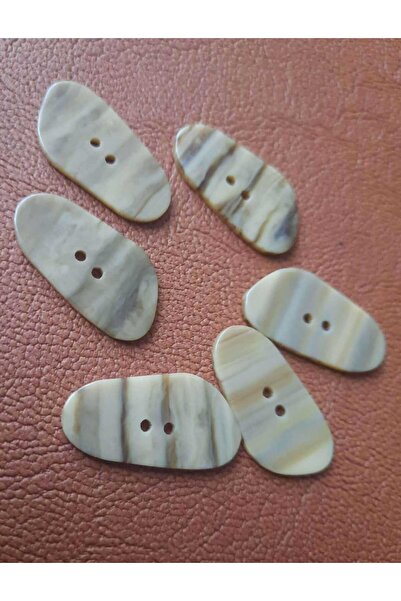 İMREN AKSESUAR Κουμπί ασύμμετρου πολυεστέρα λέιζερ με σχέδιο σε καφέ και μπεζ χρώμα, μπορεί να χρησιμοποιηθεί και στις δύο πλευρές 2,5 cm 6 τεμάχια