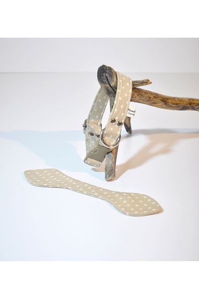 minart design Cream Small Polka Dot Small Breed Neck Collar, Cat Collar