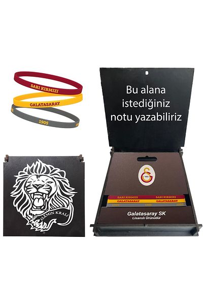 Galatasaray Licensed Bracelet with Gift Wooden Box