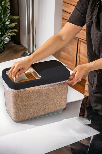 Şahane Pazar 2 Pieces 10 Liter Multibox Storage Container Box Sliding Lid Fma00766 - Black