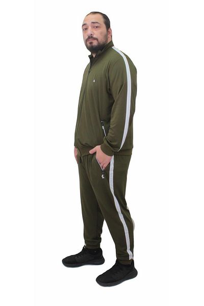 Starbattal Men's Large Size Tracksuit Set Mg Tk715 Khaki