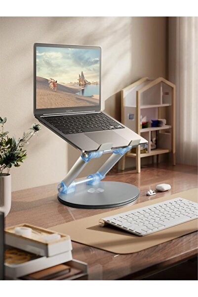 Fogy Μεταλλική βάση φορητού υπολογιστή, ρύθμιση πολλαπλών γωνιών ανύψωσης, περιστροφή 360 μοιρών της βάσης tablet