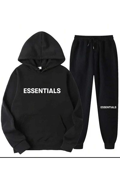 PERISENSE Unisex Γυναικείες ανδρικές φόρμες Oversize Essentials με στάμπα με κουκούλα στο κάτω μέρος