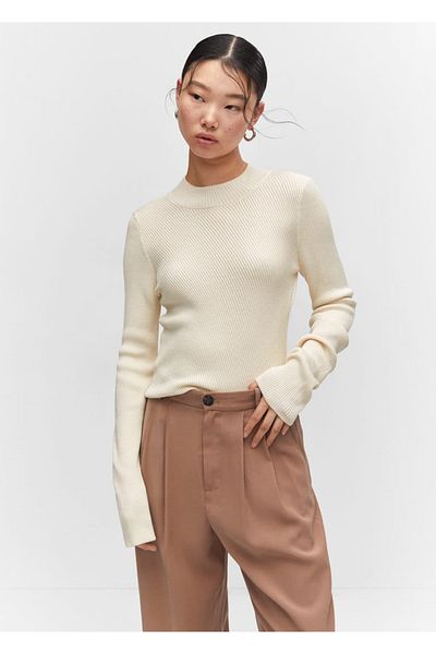 MANGO Woman Perkins collar knitwear sweater