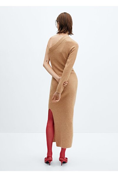 MANGO Woman Triko asimetrik elbise