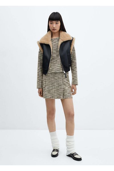 MANGO Woman Fustă din tweed topit