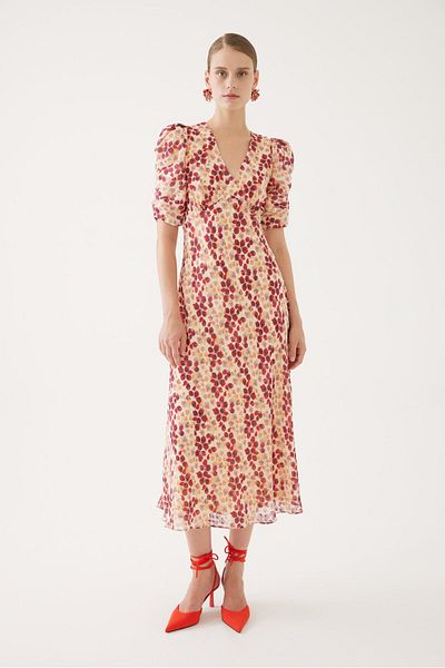 Exquise V-Neck Midi Dress