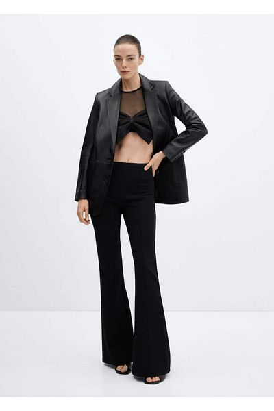 MANGO Woman Combined Tie Detailed Knitwear Blouse