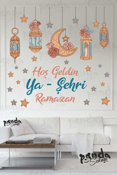 PANDA SOKAĞI Welcome Ya City-i Ramadan Soft Colors Wall, Glass, Furniture Sticker Set