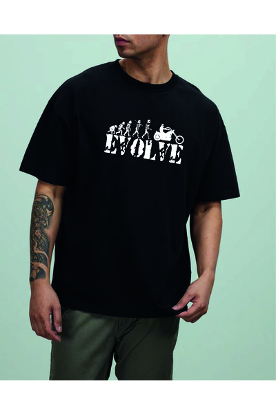 donamod Tricou pentru bărbați oversize unisex Evolve Biker Evolution Gift Motor Lover