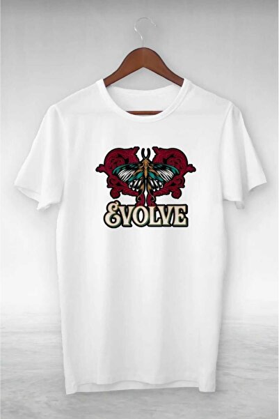 PERISENSE Unisex Femei bărbați Evolve Imprimat Tricou Oversize