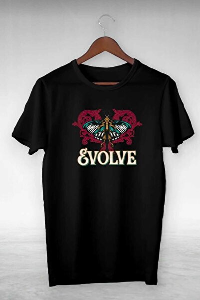 PERISENSE Unisex Femei bărbați Evolve Imprimat Tricou Oversize