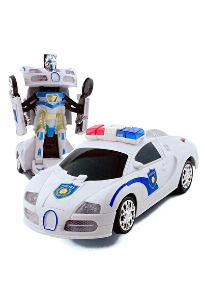 Shem Robot Olan Işıklı Sesli Polis Arabası 20cm