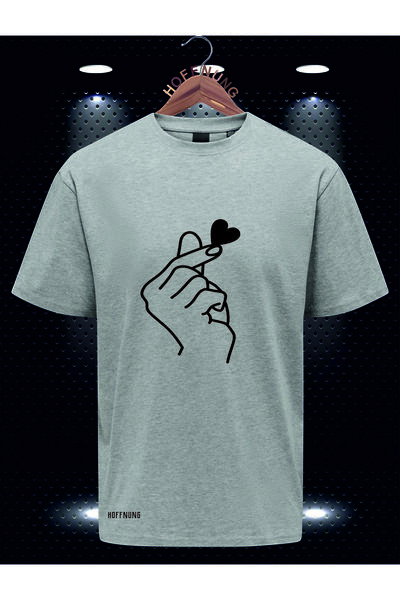 HOFFNUNG Μπλουζάκι Unisex με τύπωμα με τον καρδιά μου στον χεριό