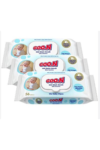 Goo.n منشفة مبللة حساسة من جون 3 قطع 56 قطعة