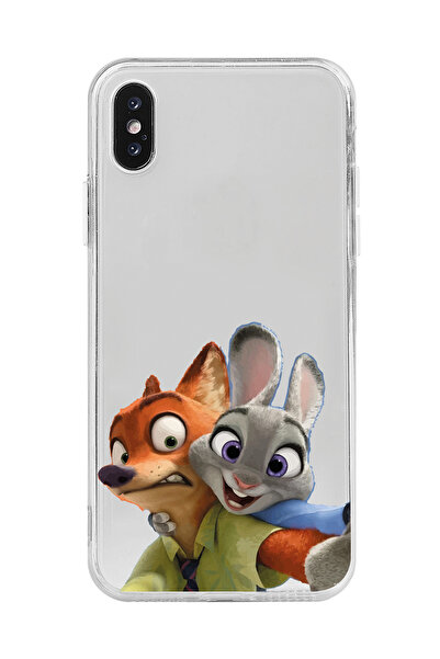 Magic Ring Iphone XS MAX Uyumlu Zootropolis Judy & Nick Tasarımlı Şeffaf Tele...