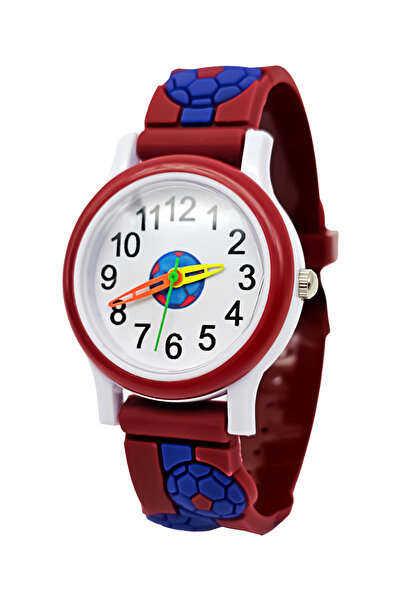 tutkanstore BORDO MAVİ ÇOCUK KOL SAATİ EĞİTİCİ 3 YAŞ ÜZERİ ZAMAN ALIŞTIRMA SAATİ