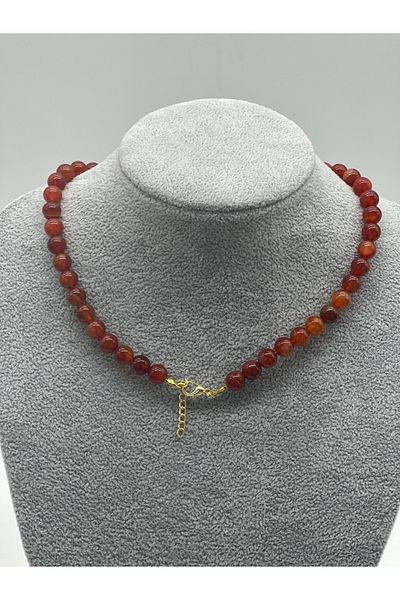 Hobimos Natural Necklace with Red Agate Stone