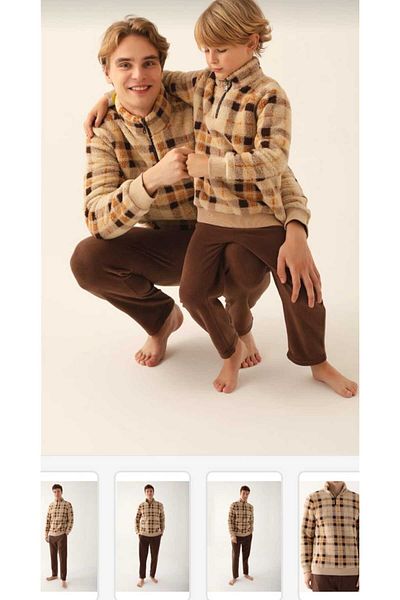 Arnetta FATHER SON SOFT TEXTURED FLEECE PAJAMAS [CHILD AND FATHER PRICES DIFFERENT]