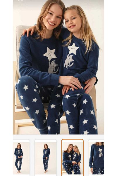 Arnetta MOM AND GIRL'S FLEECE PAJAMAS ADULT AND CHILD PRICES DIFFERENT NEED SEPARATE ADDITION IN THE BASKET