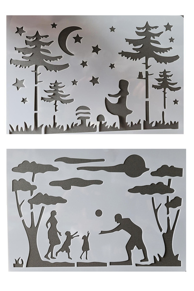 Vox Art Stencil Dekoratif Boyama Şablonu 2'li Kids-Star A4