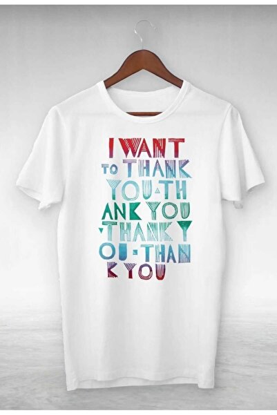 PERISENSE للجنسين النساء الرجال أريد أن أشكرك تي شيرت مطبوع كبير الحجم