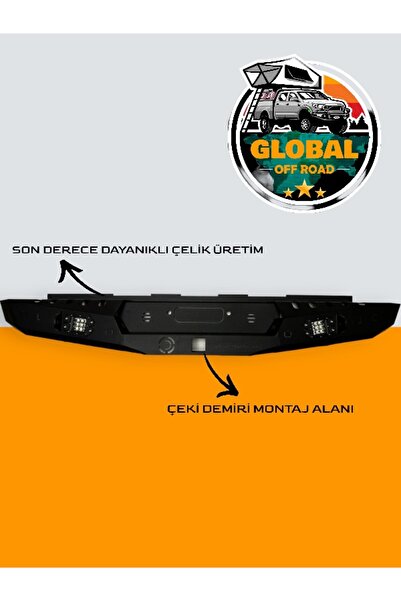 global off road Offroad L200 Çelik Arka Tampon Demiri Led’li