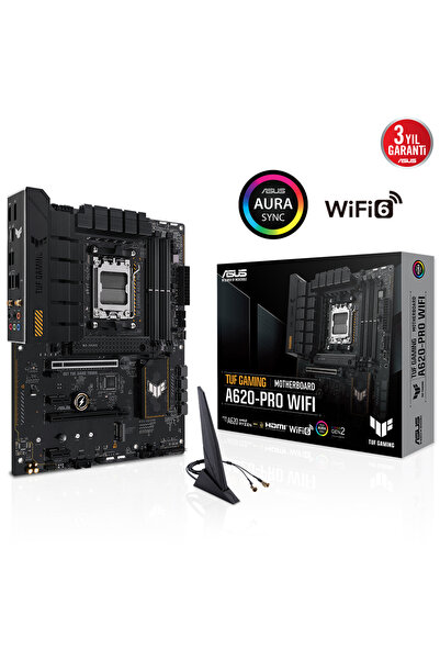 ASUS TUF GAMING A620-PRO WIFI DDR5 AM5 6400(OC) HDMI DP M.2 WiFi BT RGB ATX
