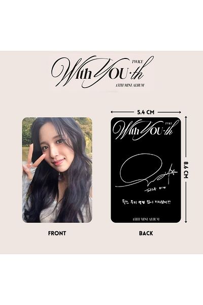 Kpop Dünyasi TWICE Mina '' With Youth'' Photocard Set