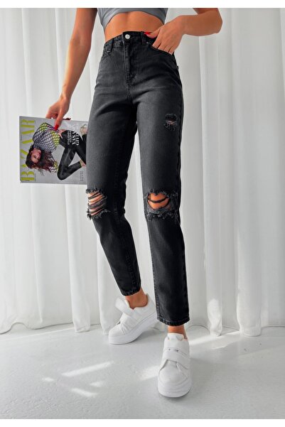 Aida Fashion Yırtık detay Mom jean