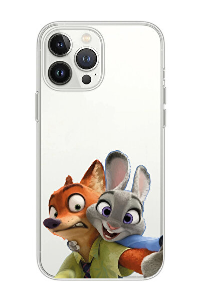 Magic Ring Iphone 15 Pro Uyumlu Zootropolis Judy & Nick Tasarımlı Şeffaf Tele...