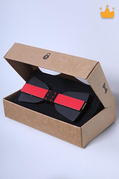 Babyhola 1-16 Yaş Ahşap Erkek Çocuk Papyon Kırmızı Doğum Günü Kutulu Bayramlı...