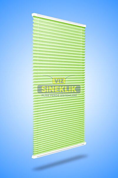 VIZ SİNEKLİK Plise Perde Katlanır Cam Balkon Perdesi (Yeşil)