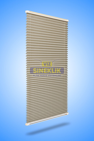 VIZ SİNEKLİK Plise Perde Katlanır Cam Balkon Perdesi (Sarı)