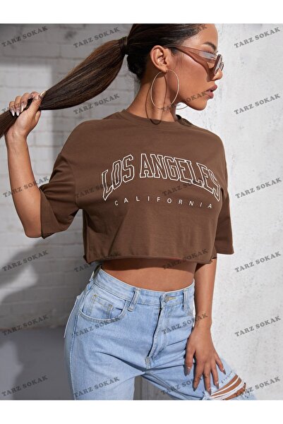 Adrift Crop CKOD-232913 Κοντό μπλουζάκι με γραφικό σχέδιο με γράμματα