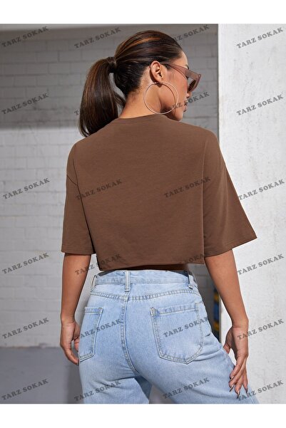 Adrift Crop CKOD-232913 Κοντό μπλουζάκι με γραφικό σχέδιο με γράμματα