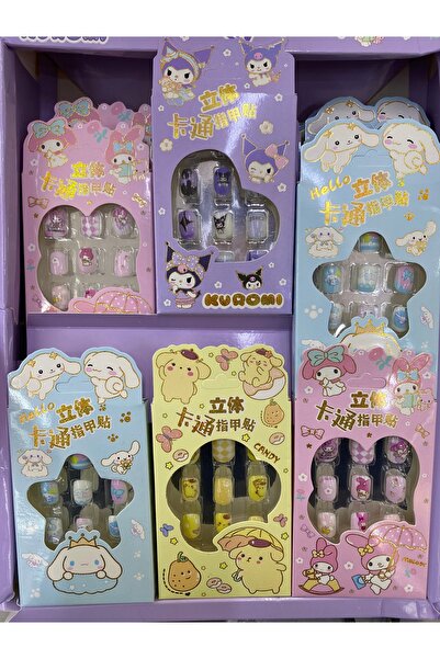 TAROS KIRTASİYE Kuromi kawaii my melodi takma tırnak (1adet)