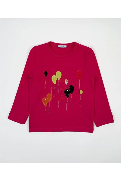 Mavipink Devojčica, majica dugih rukava sa balon printom, 100% pamuk, boja fu...