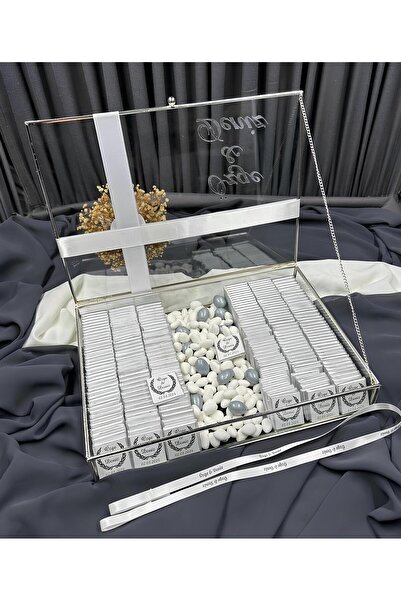 Eminönü Baskı Merkezi Kız Isteme Çikolatası 150 Adet Söz Nişan Çikolatası Cam...