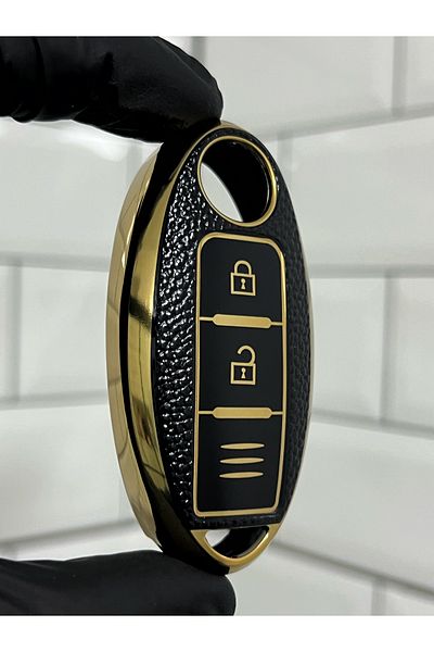 BARKAS ELEKTRONİK Nissan Micra Juke Qashqai Note Navara Pulsar Key Case Black - Gold