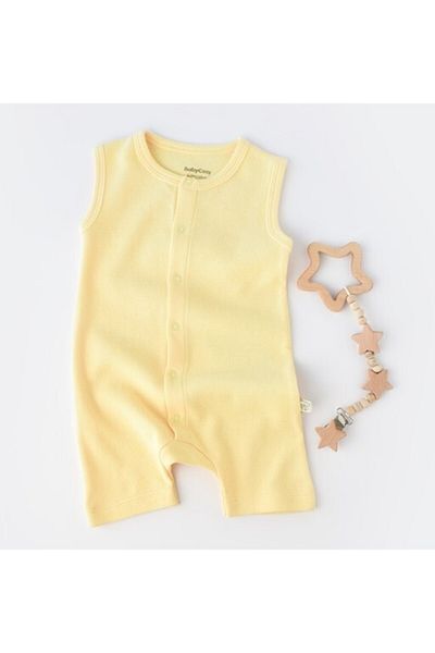 DIDuStore GOTS Certified 100% Organic Cotton, Summer Unisex Baby Waffle Pattern Jumpsuit