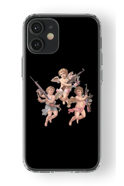 Multitronic iPhone 12 Compatible 3 Angel Design Printed Transparent Case