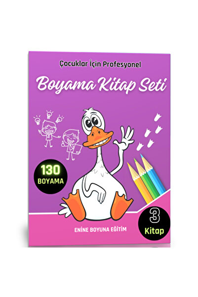 Enine Boyuna Eğitim Professional Coloring Book Set for Children (3 Books)