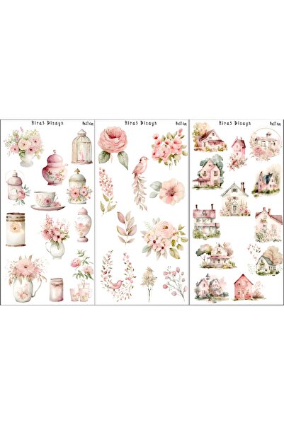 Hiras Dizayn Vază cu flori Foi de autocolante tematice pentru casă Autocolant...