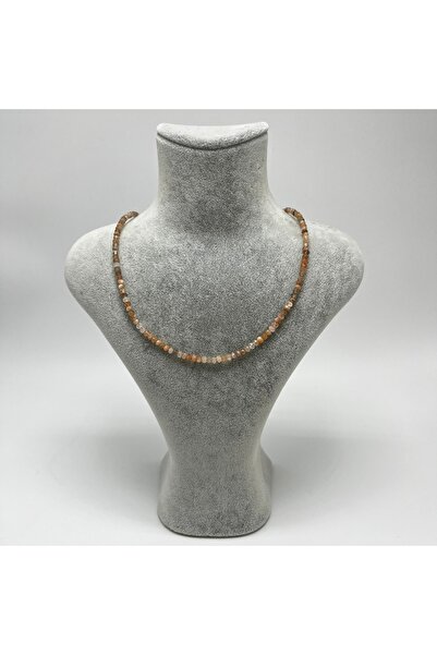 YILDIZ DOĞAL TAŞ SERTİFİKALI Güneş Taşı 4mm 925 Ayar Gümüş Doğal Taş Kolye Uz...