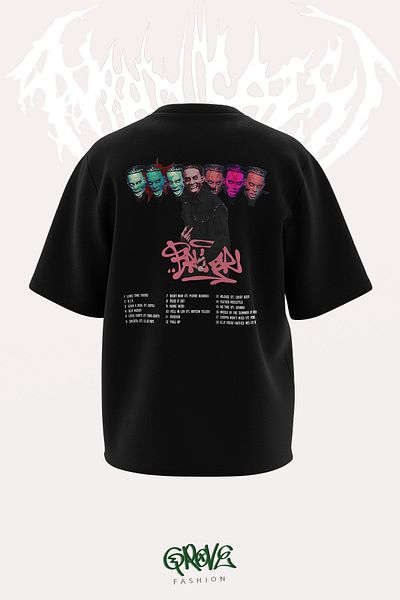 Grove Fashion Tricou oversize unisex cu imprimeu Playboi Carti Face față și spate
