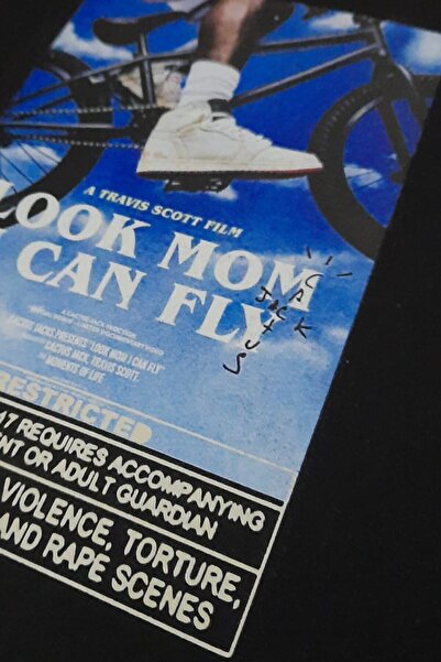 Grove Fashion Hiphop Travis Scott Look Mom I Can Fly Baskılı Unisex Oversize T-shirt