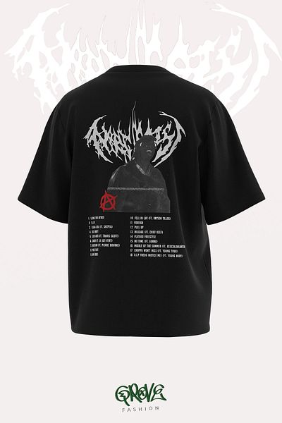 Grove Fashion Tricou oversize unisex cu imprimeu Playboi Carti Narissist Concert față și spate